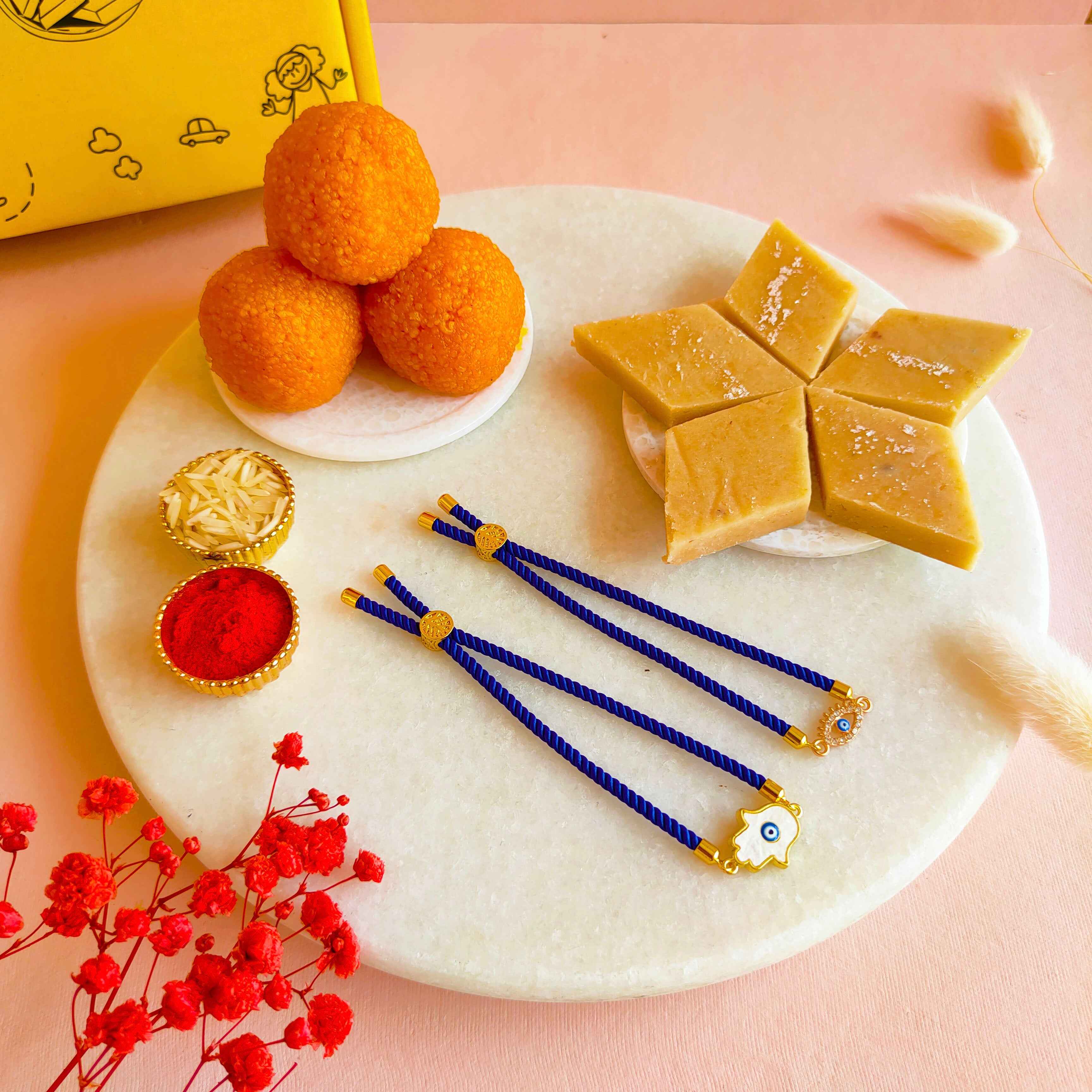Bandhan Bhai-Bhabhi Evil Eye Rakhi Set