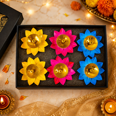 Brass Multicolor Diya - SweeDesi