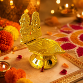 Brass Laxmi Ganesh Diya