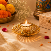 Gold Crystal Glass Diya - 2