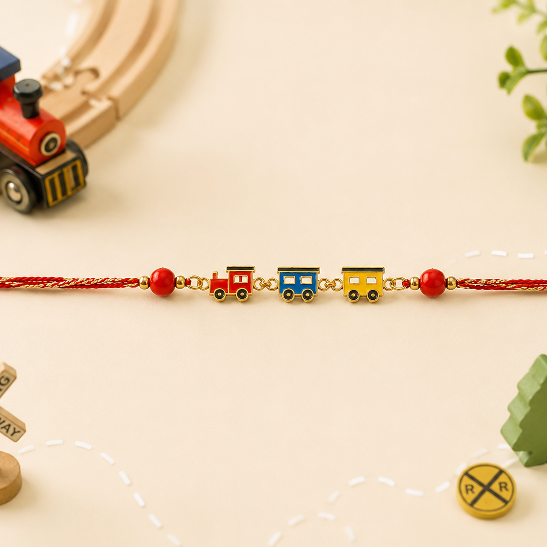 Kids Toy Train Ties Rakhi - SweeDesi