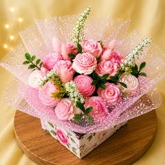 Scented Soy Wax Flower Square Bouquet
