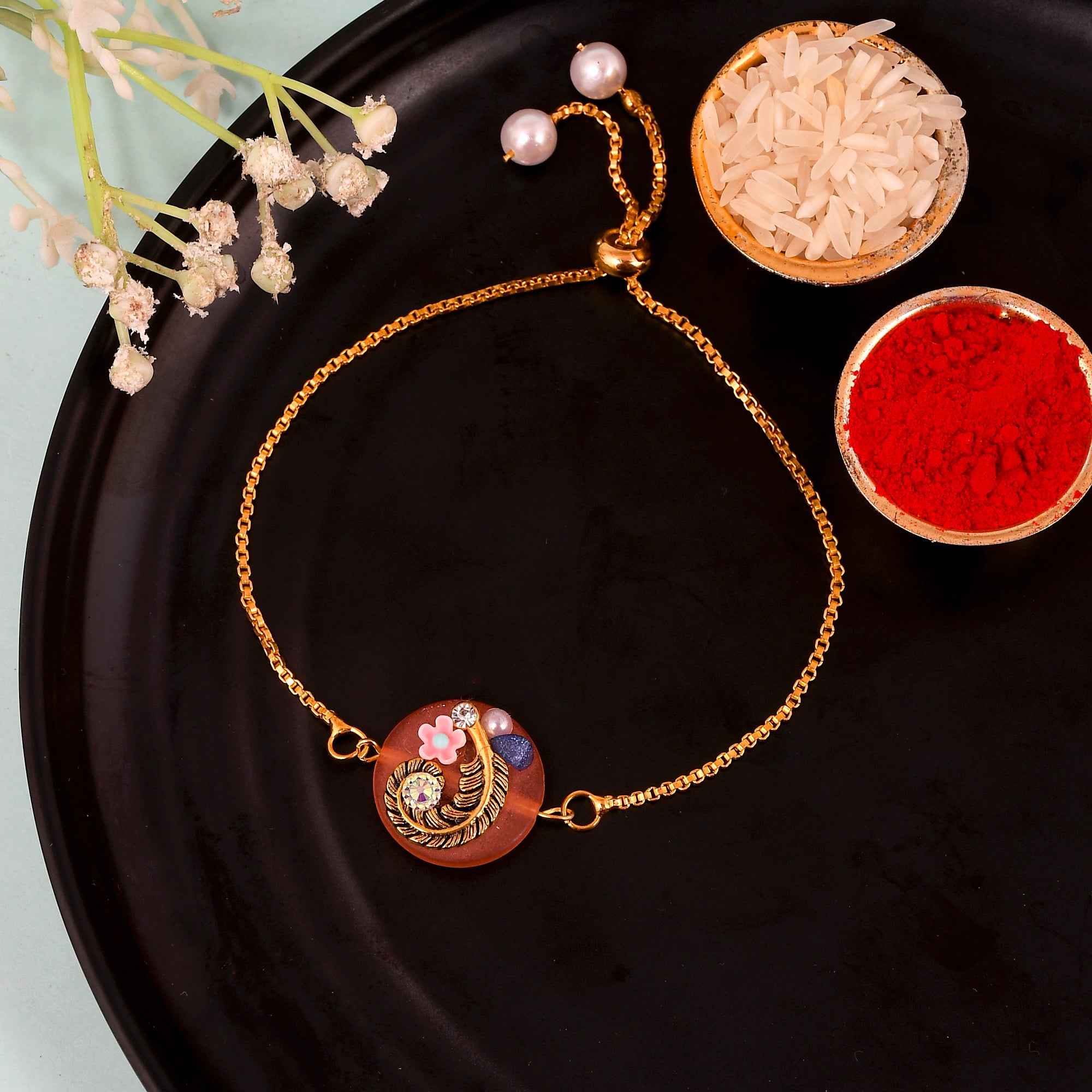 Bandhan Round Stone Rakhi
