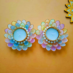 Petal Pearl Tea Light -Set of 2