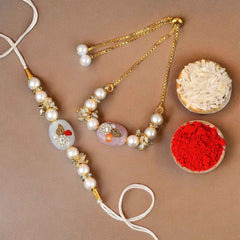 Bandhan Oval Stone Rakhi Set