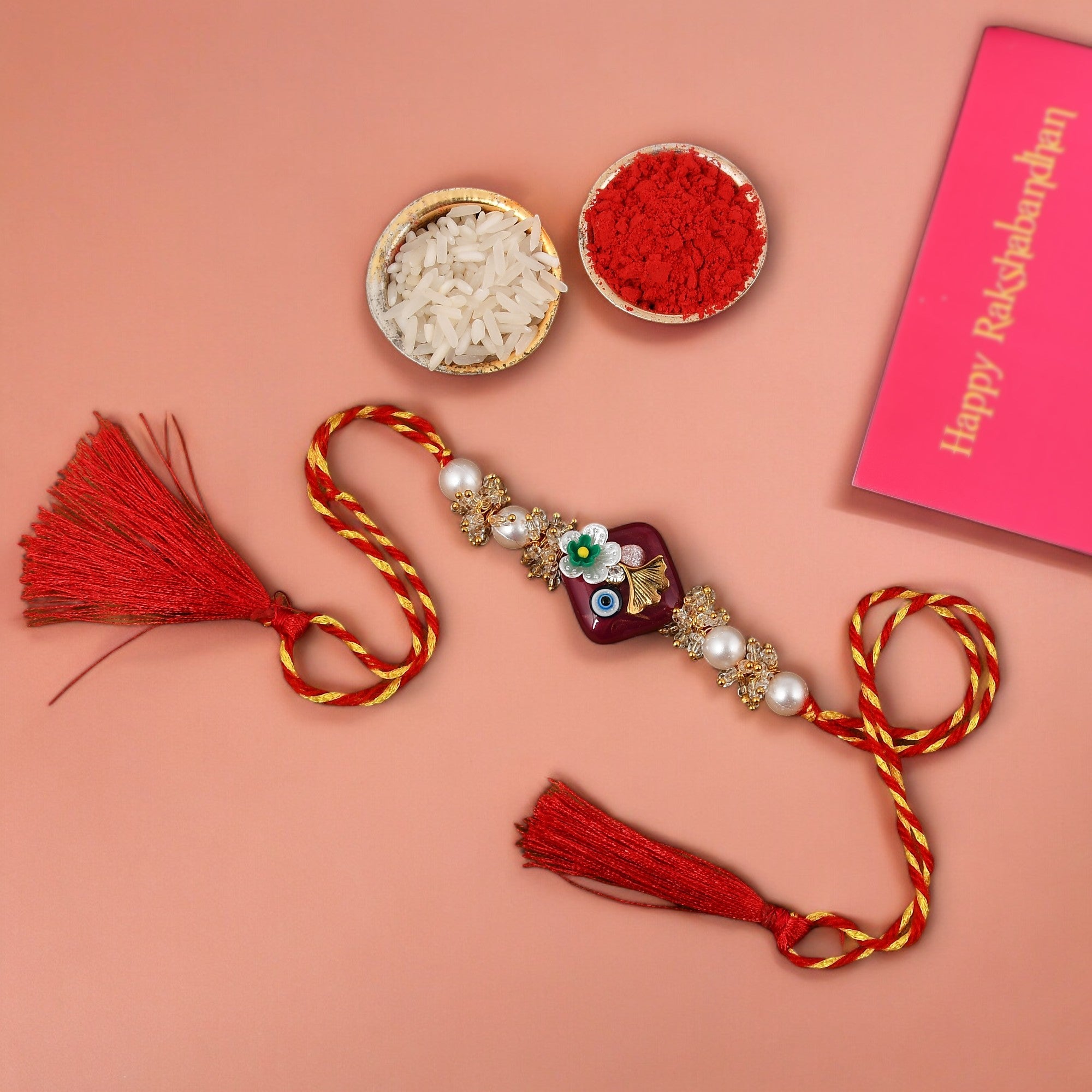 Bandhan Pearl Rakhi - For Bhai - SweeDesi