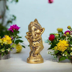 Brass Ganpati with Flute available online at SweeDesi