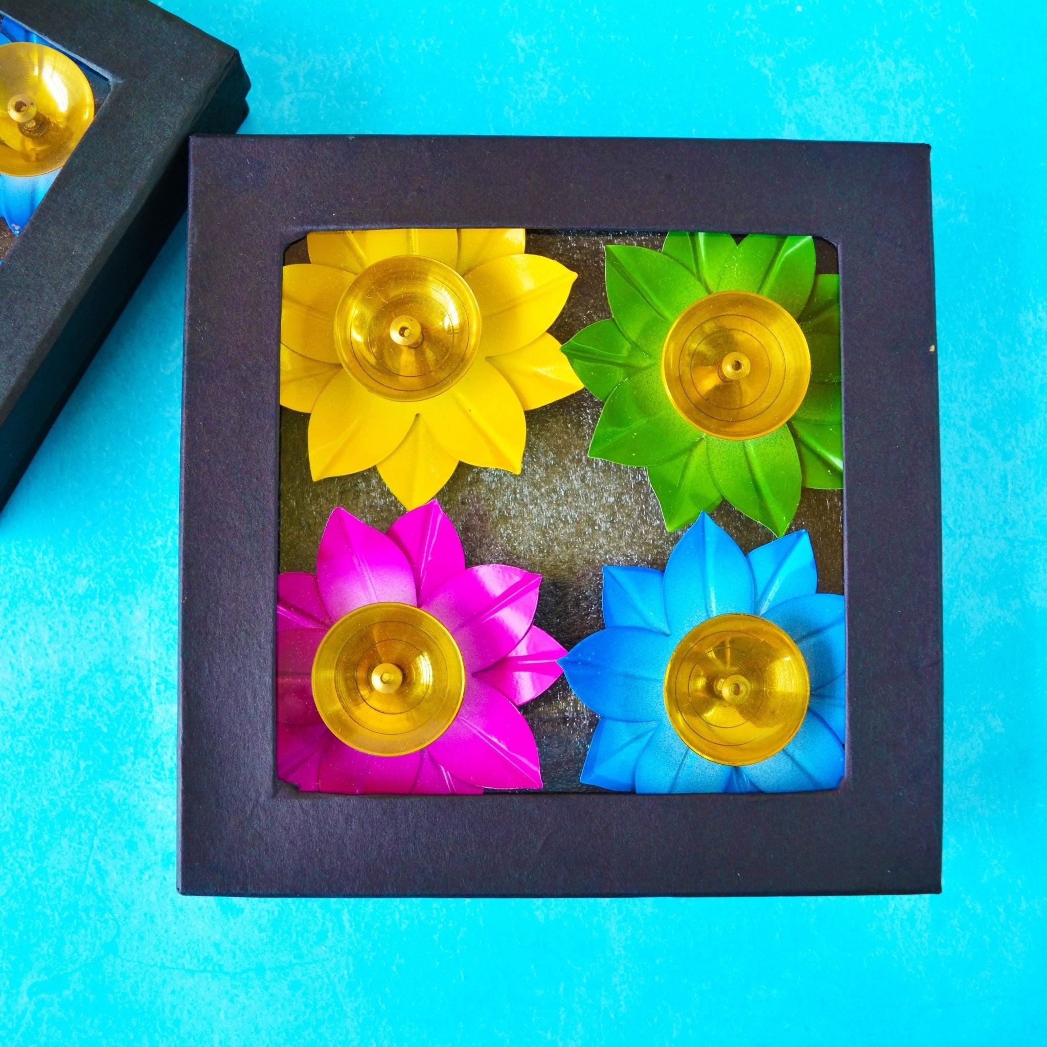 Brass Multicolor Diya available online at SweeDesi