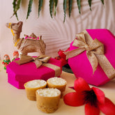 Ghewar Hamper Pink available online at SweeDesi