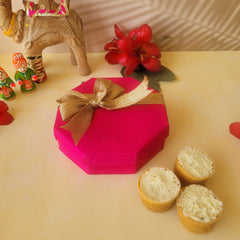 Ghewar Hamper Pink available online at SweeDesi