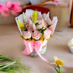 Scented Soy Wax Flower Round Bouquet available online at SweeDesi