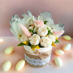 Soy Wax Flower Bouquet White