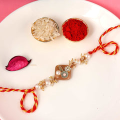 Bandhan Pearl Rakhi - For Bhai - SweeDesi
