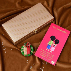 Bandhan Pearl Rakhi Set - SweeDesi