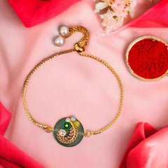 Bandhan Round Stone Rakhi - Set of 2