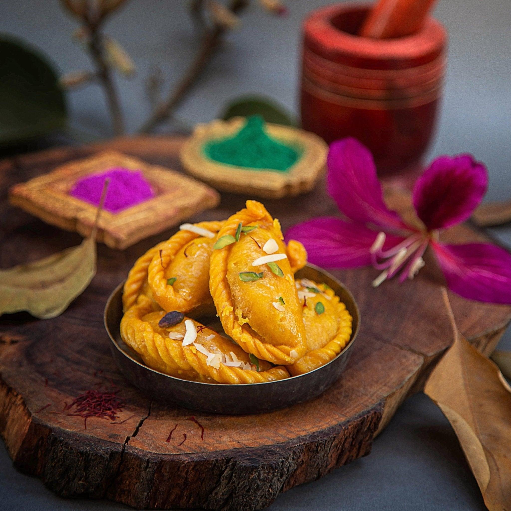 Kesar Gujiya - 8Pcs available online at SweeDesi