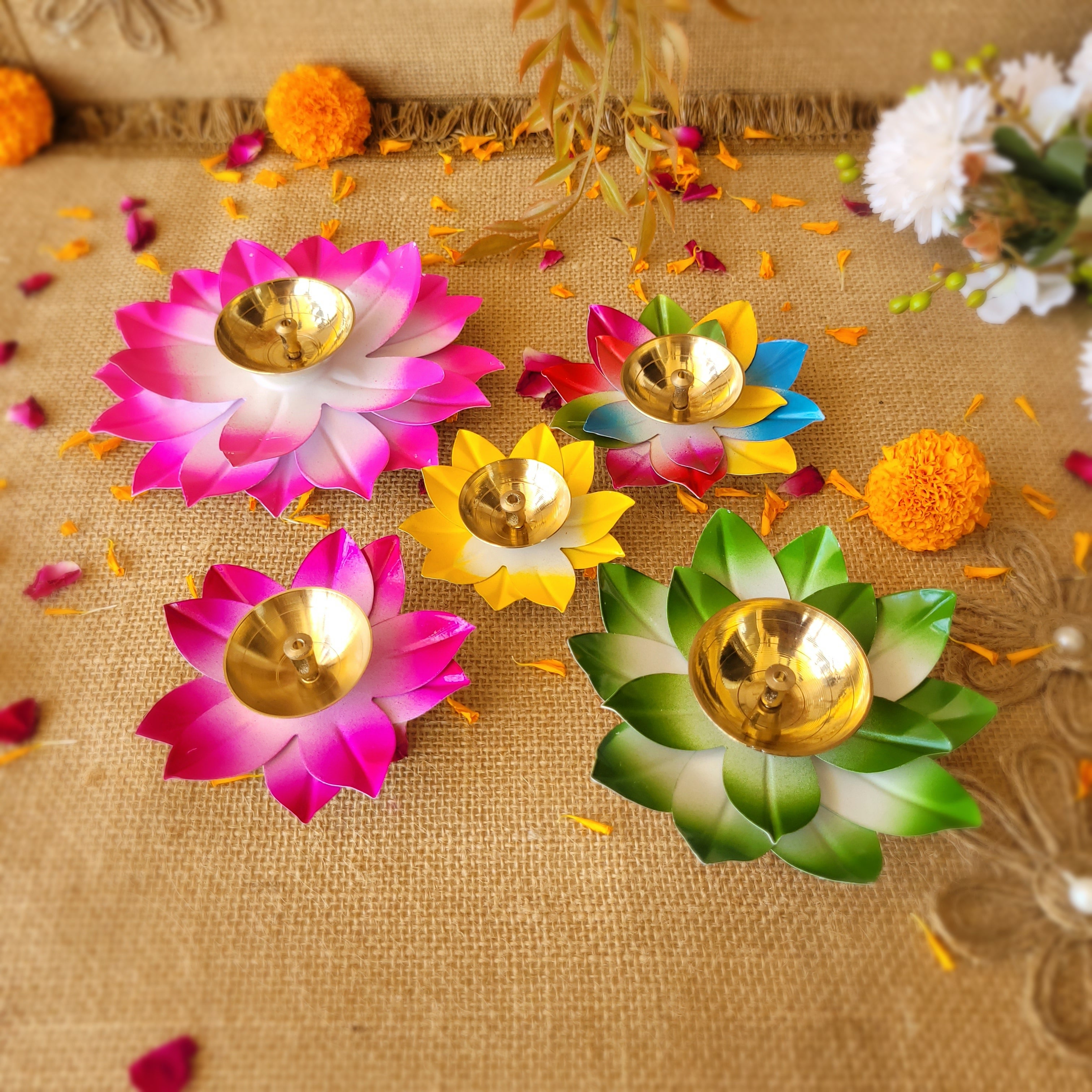Lotus Brass Diya