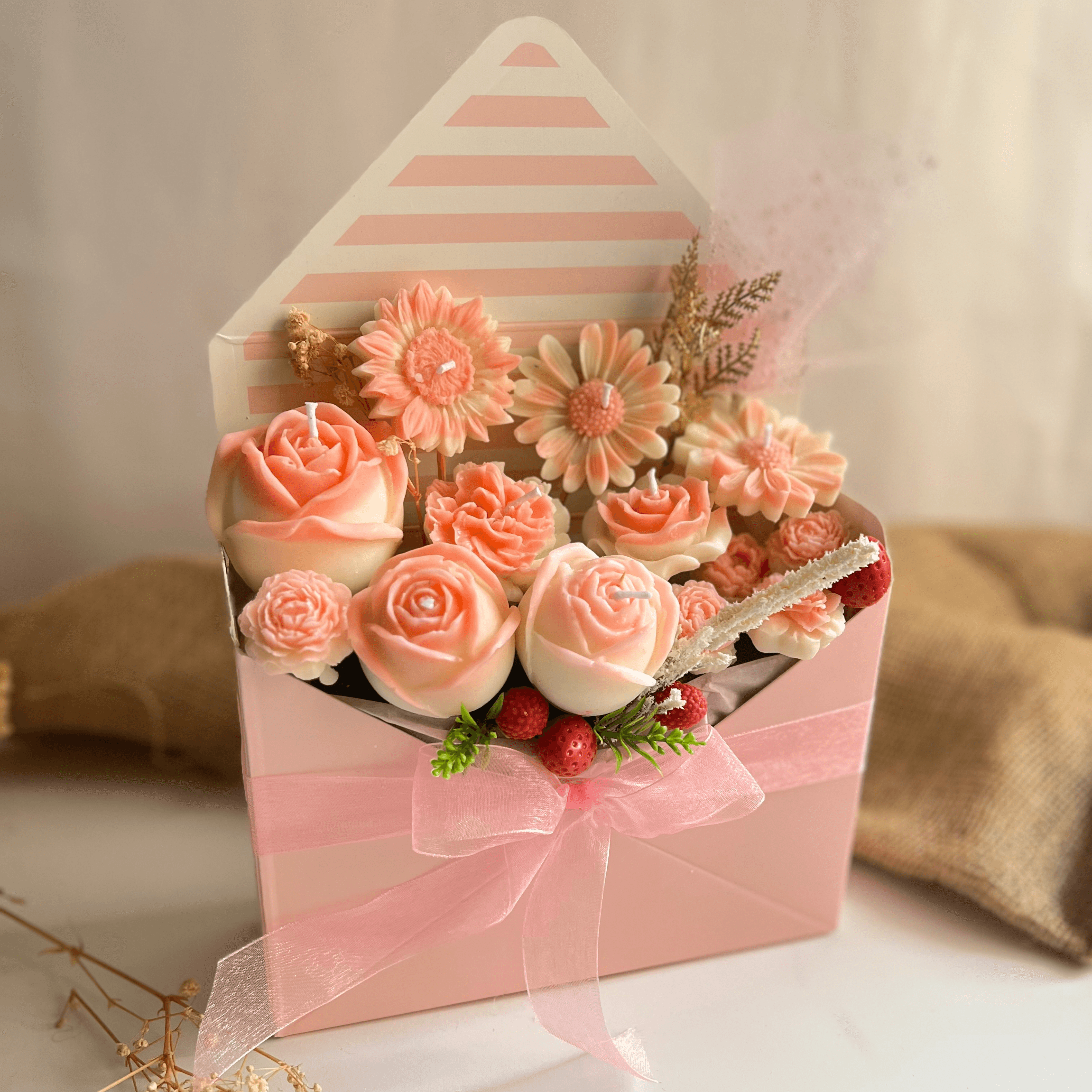 Scented Soy Wax Flower Envelope Bouquet - SweeDesi