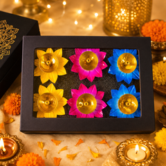 Brass Multicolor Diya - SweeDesi