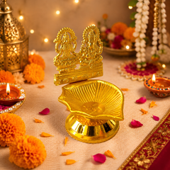 Brass Laxmi Ganesh Diya - SweeDesi