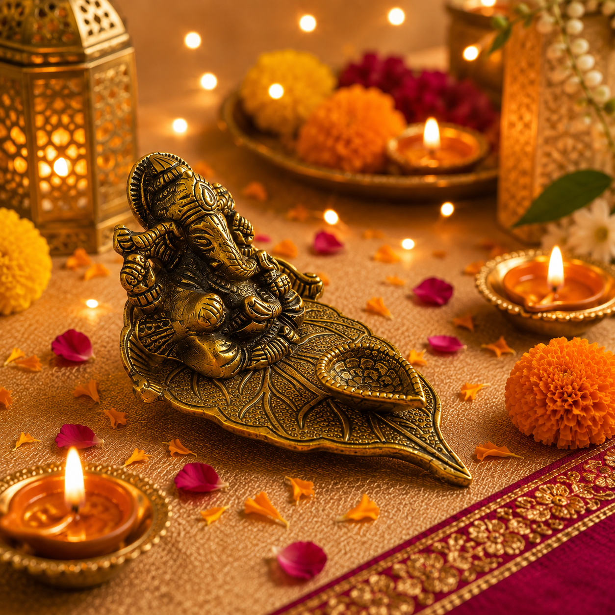 Brass Ganpati Petal - SweeDesi