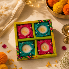 Decorative Clay Diya - SweeDesi