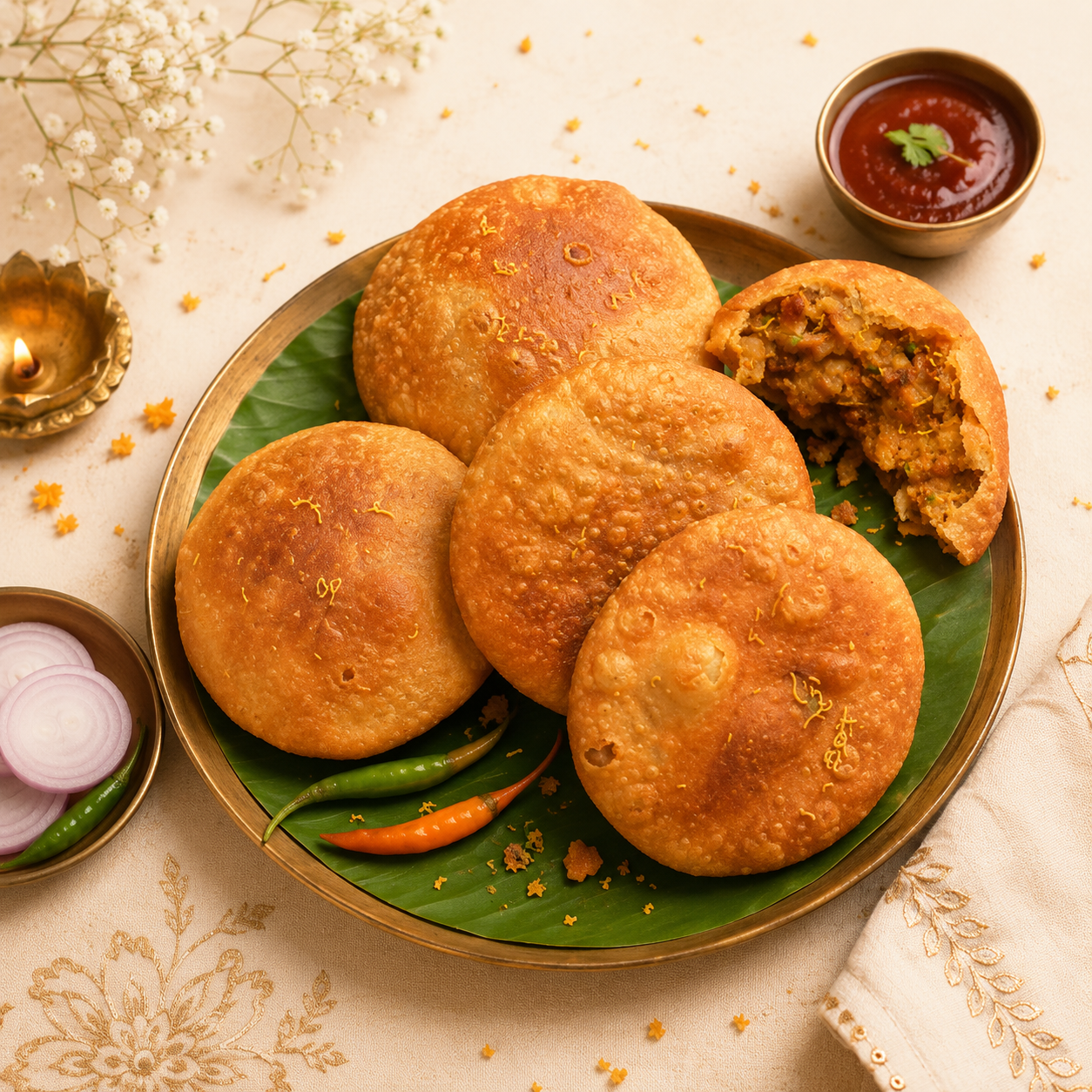 Rawat Pyaz Kachori - 2Pc - SweeDesi