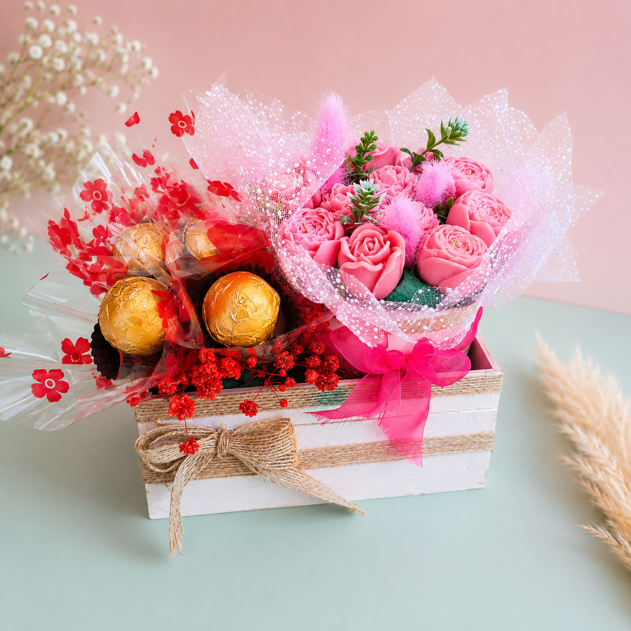 Chocolate Flower Bouquet Pink - SweeDesi