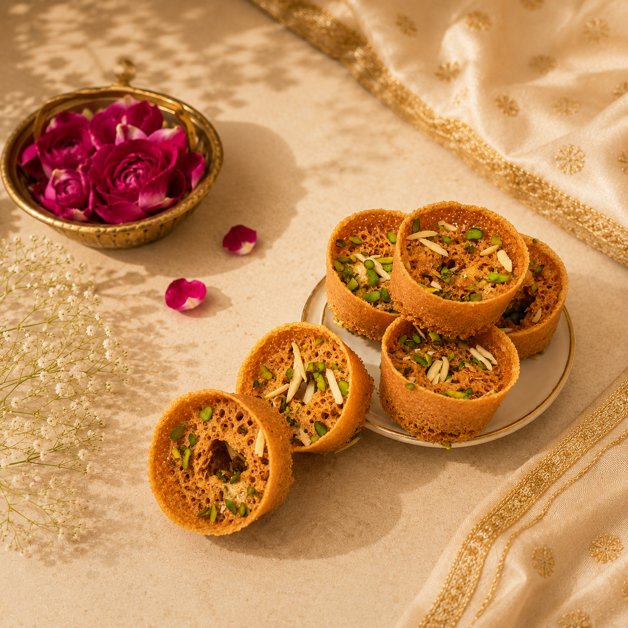 Tini Meetha Ghewar - 7Pc - SweeDesi