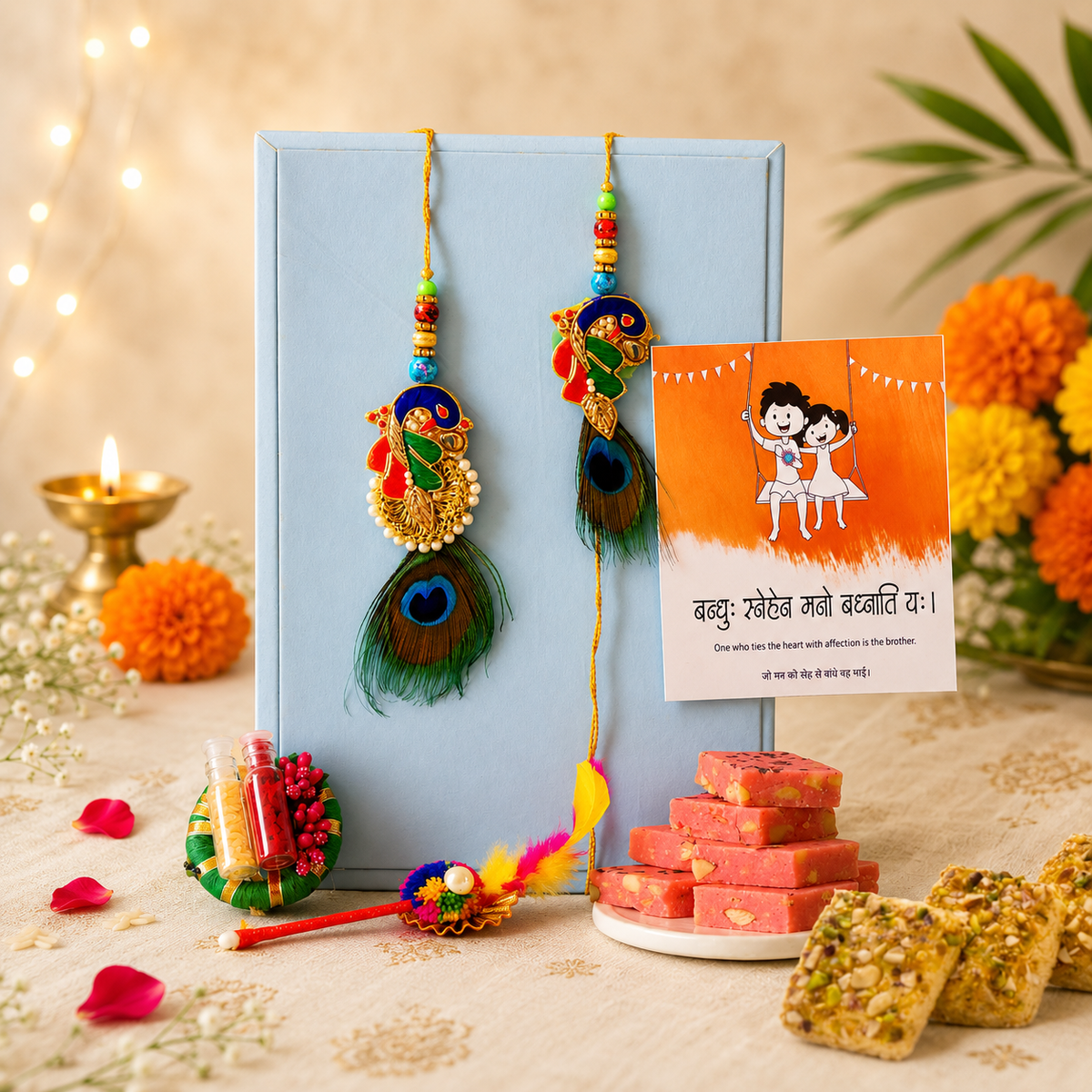 Bandhan Bhai-Bhabhi Rakhi Hamper 2 - SweeDesi