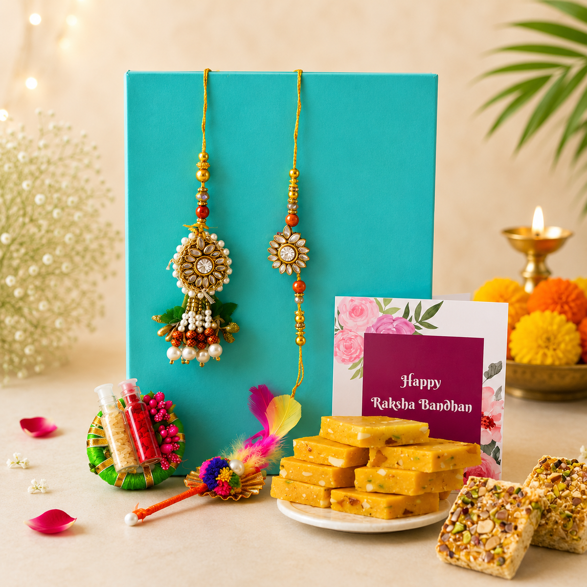 Bandhan Bhai-Bhabhi Rakhi Hamper 3 - SweeDesi