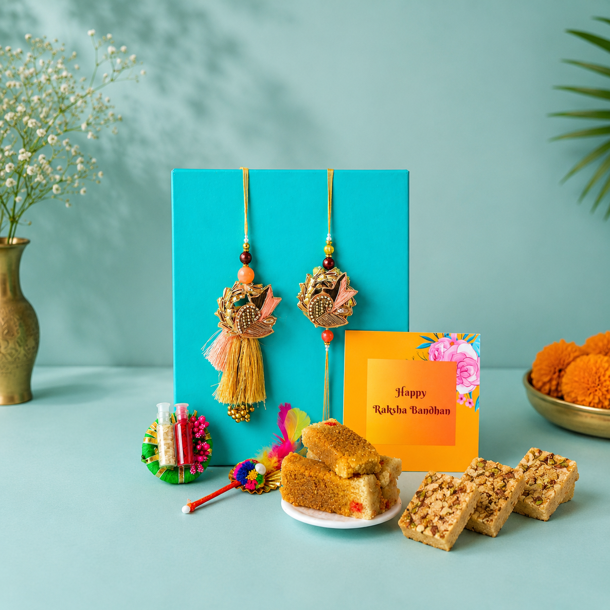 Bandhan Bhai-Bhabhi Rakhi Hamper 7 - SweeDesi