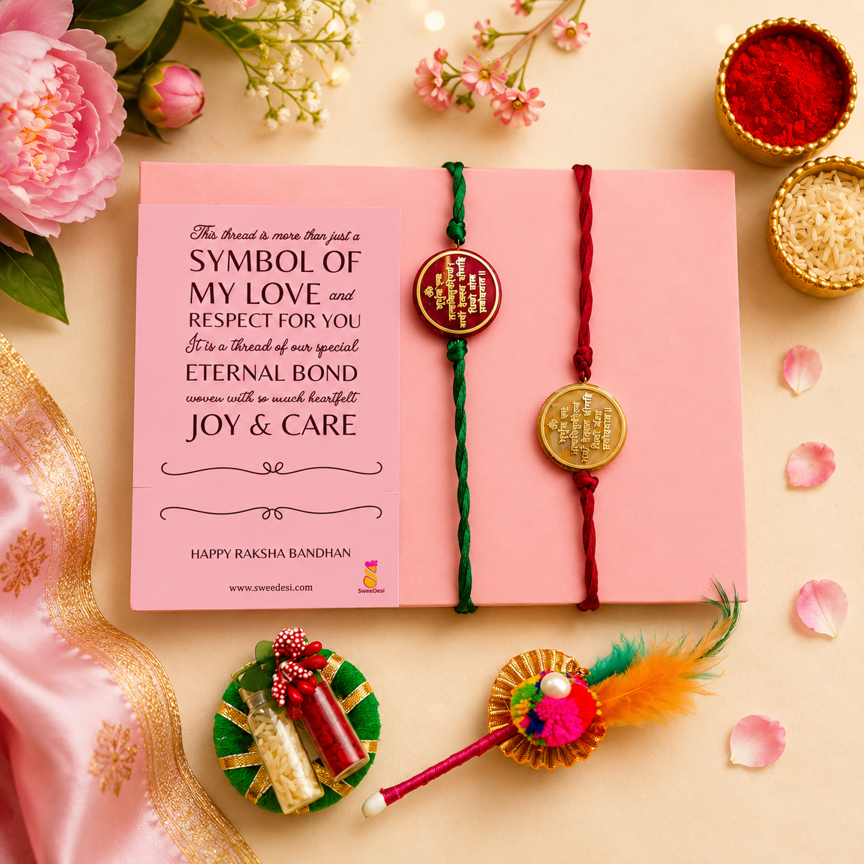 Gayatri Mantra Rakhi Set - SweeDesi