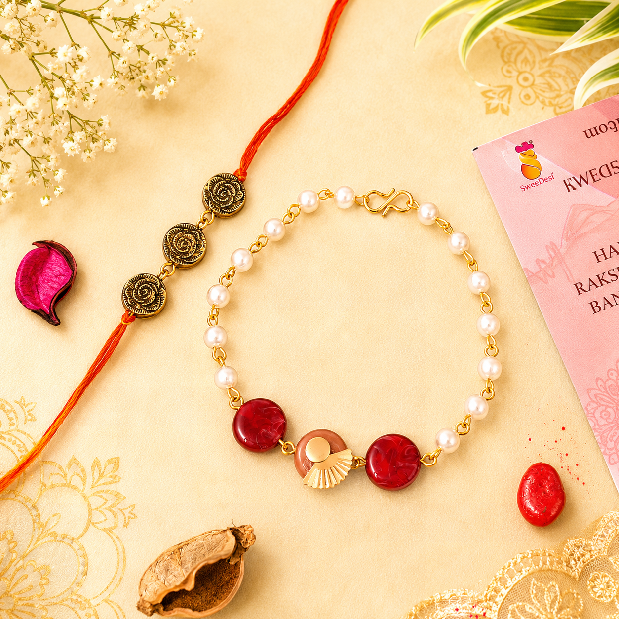 Bandhan Kalangi Rakhi Set - SweeDesi