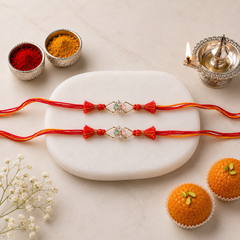 Bandhan Twin Sparkle Rakhi Set - SweeDesi