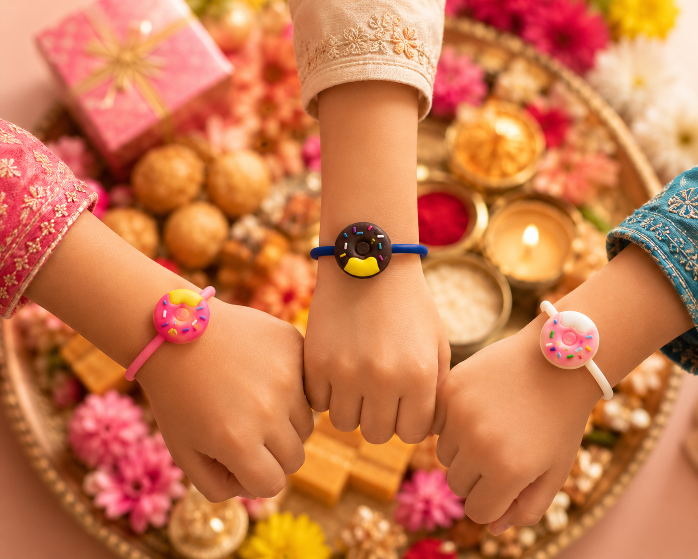 Kids Sweet Sprinkles Rakhi Trio - SweeDesi