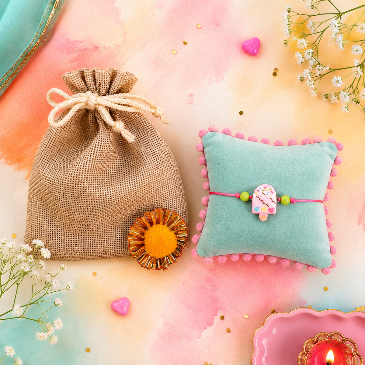 Bandhan Kids Rakhi Pink - SweeDesi