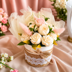 Soy Wax Flower Bouquet White - SweeDesi