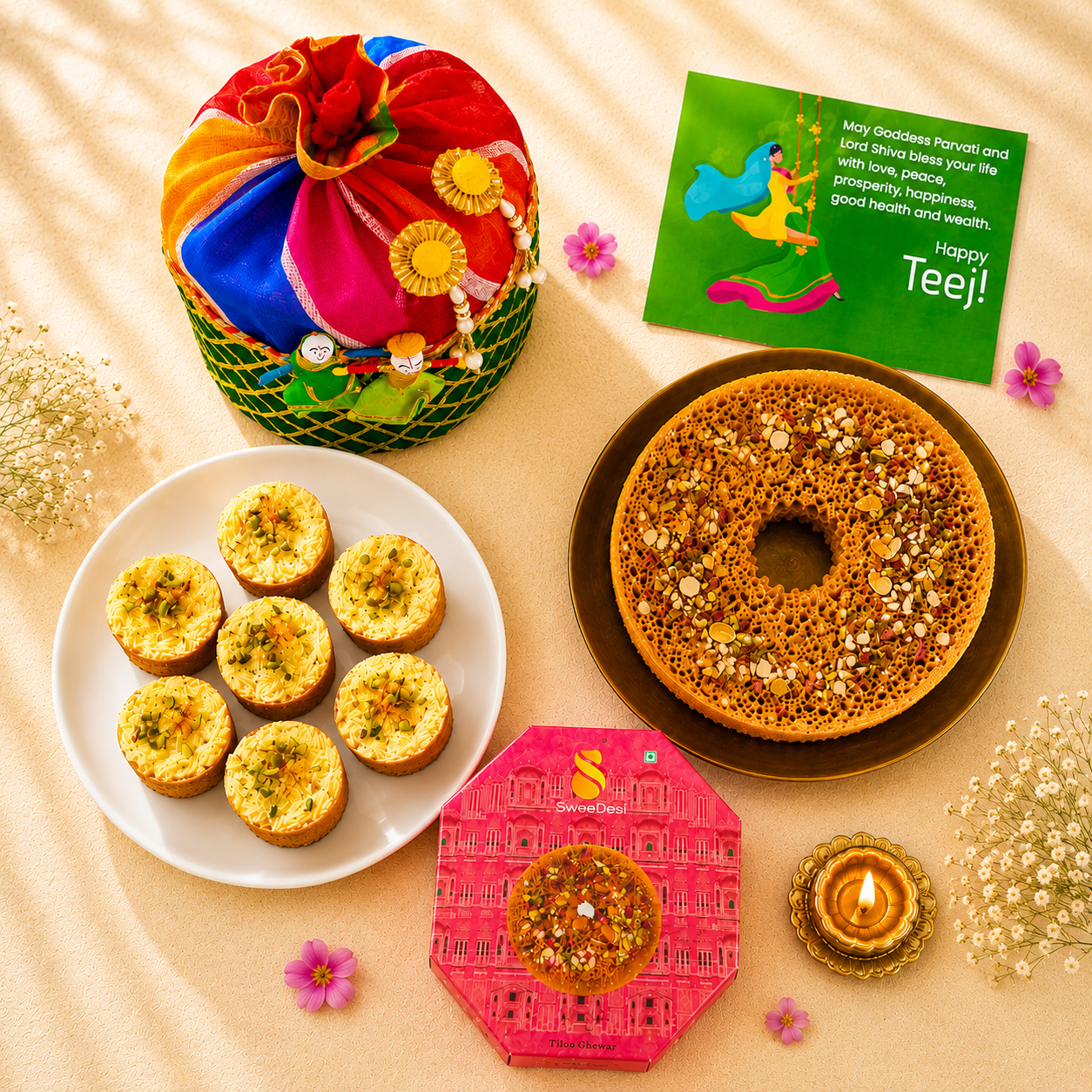 Teej Ghewar Hamper - SweeDesi