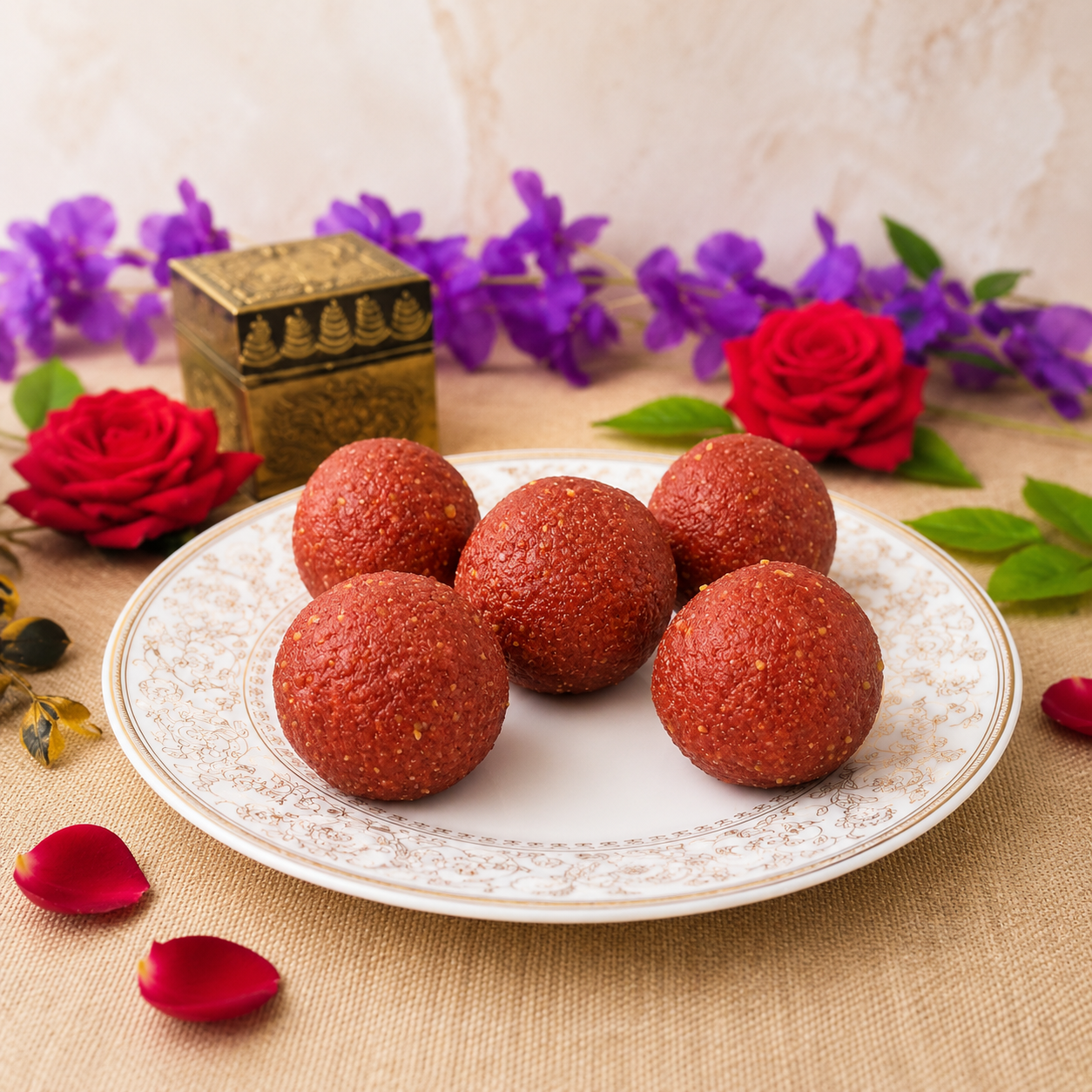 Gulab Churma Laddu - 500gm - SweeDesi