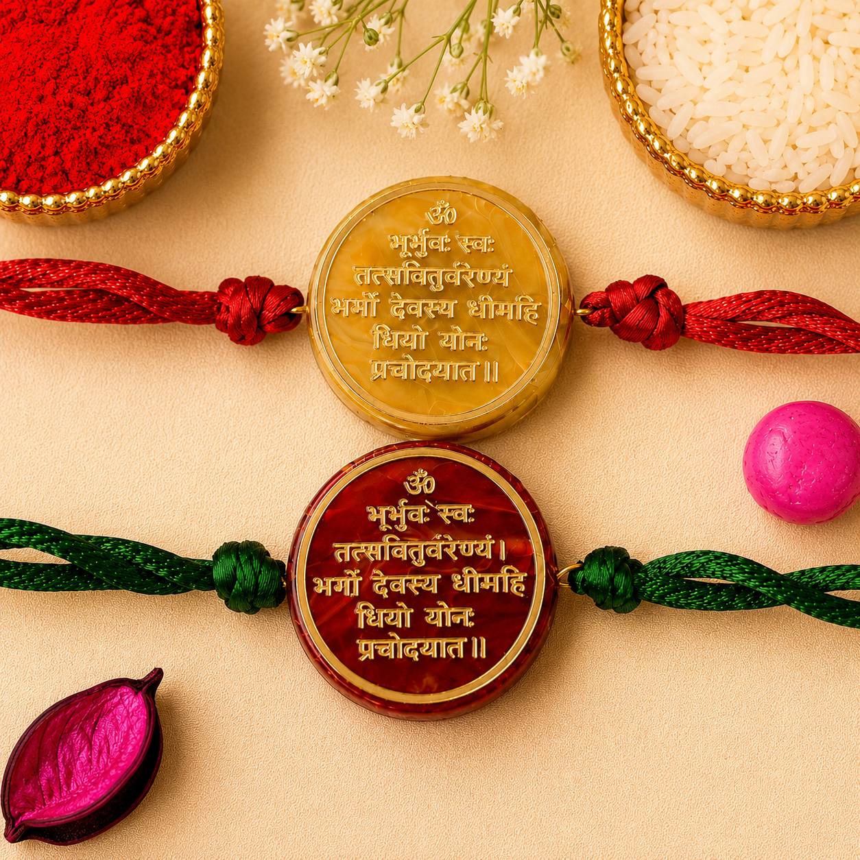 Gayatri Mantra Rakhi Set - SweeDesi