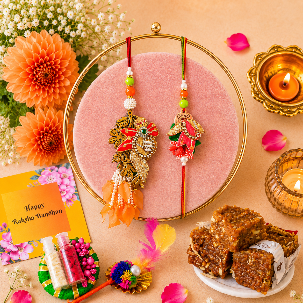 Bandhan Bhai-Bhabhi Rakhi Hamper 6 - SweeDesi