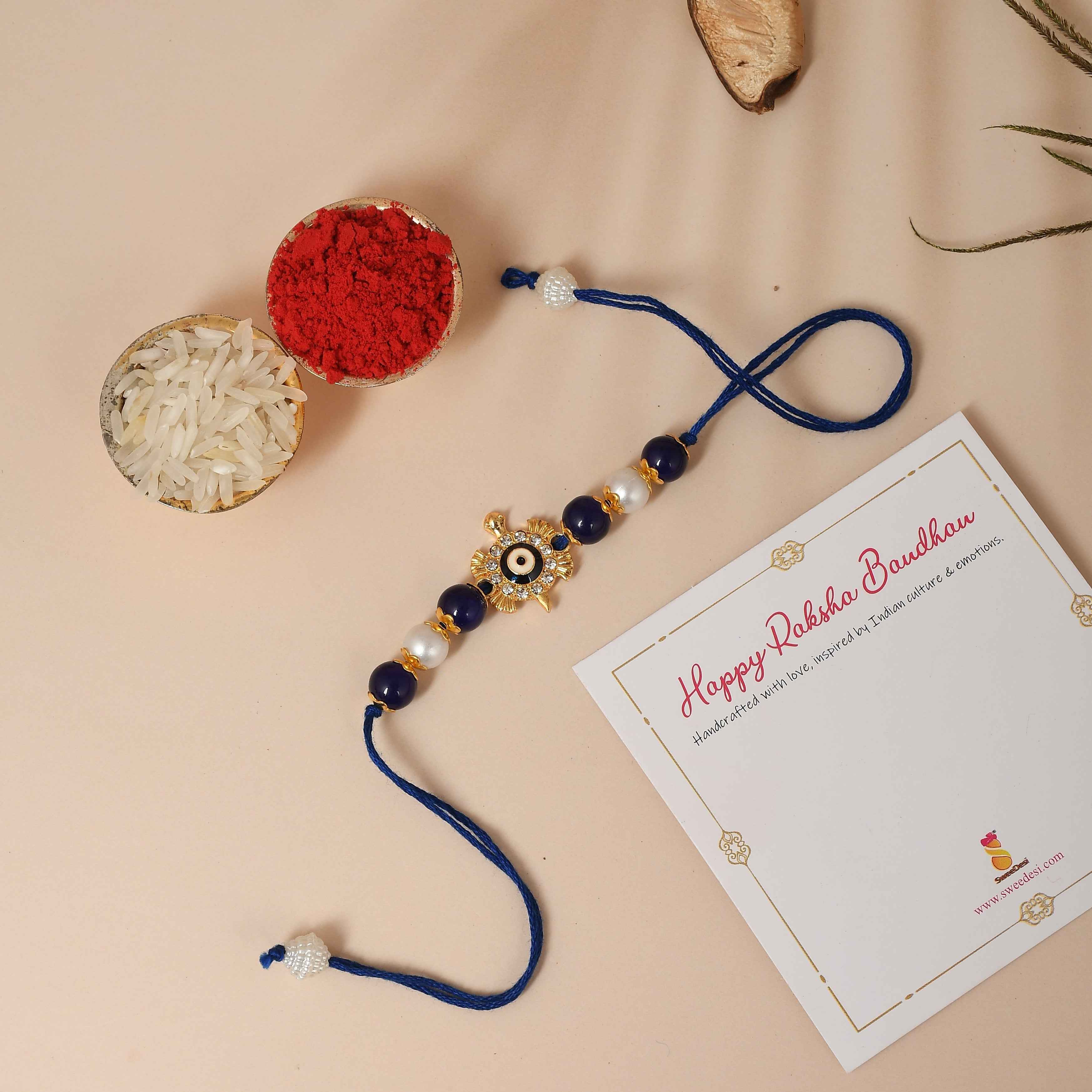 Turtle Raki Buy Evil Eye Turtle Rakhi Online - SweeDesi