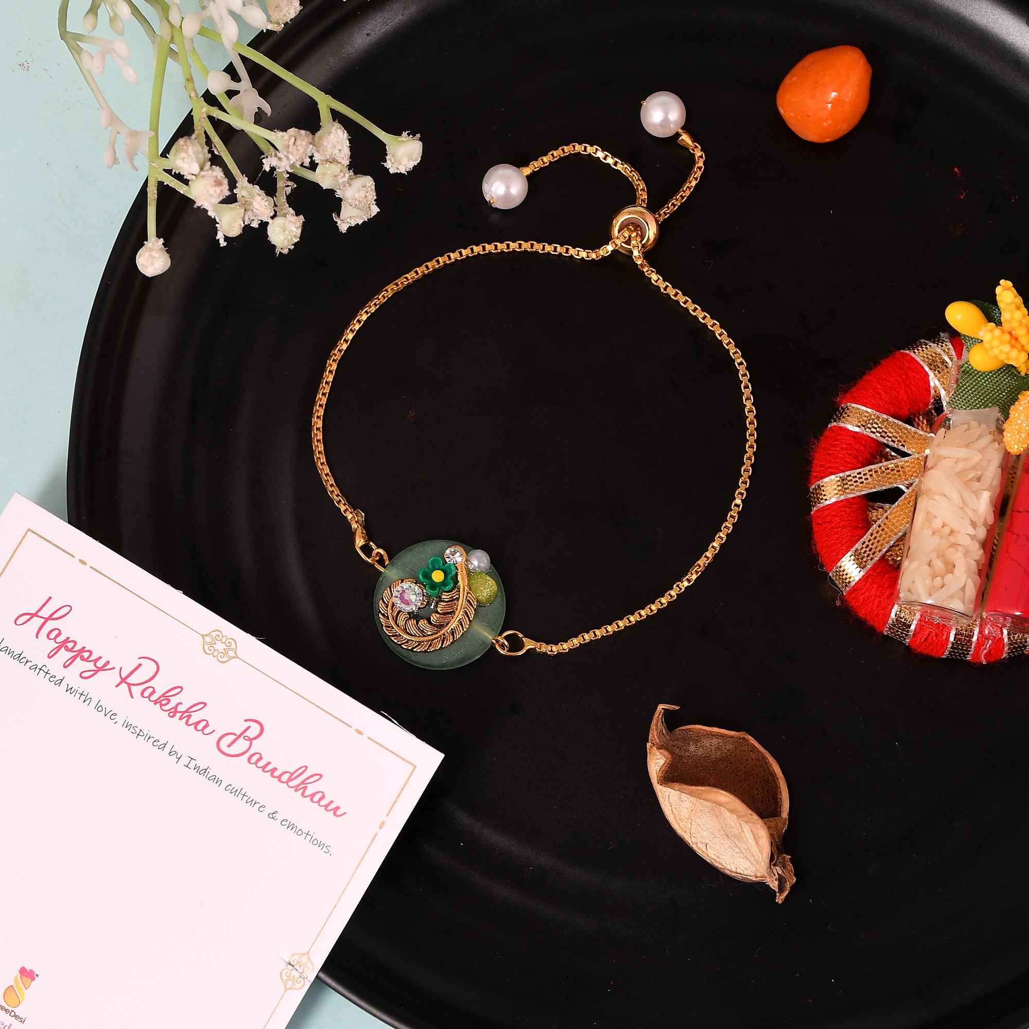 Bandhan Round Stone Rakhi