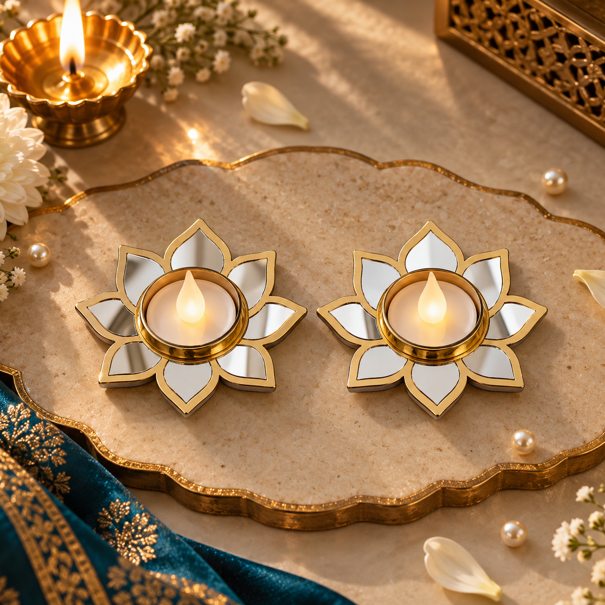 Lotus Tea Light Diya
