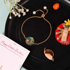 Bandhan Round Stone Rakhi - Set of 2 - SweeDesi