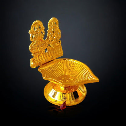 Brass Laxmi Ganesh Diya - SweeDesi