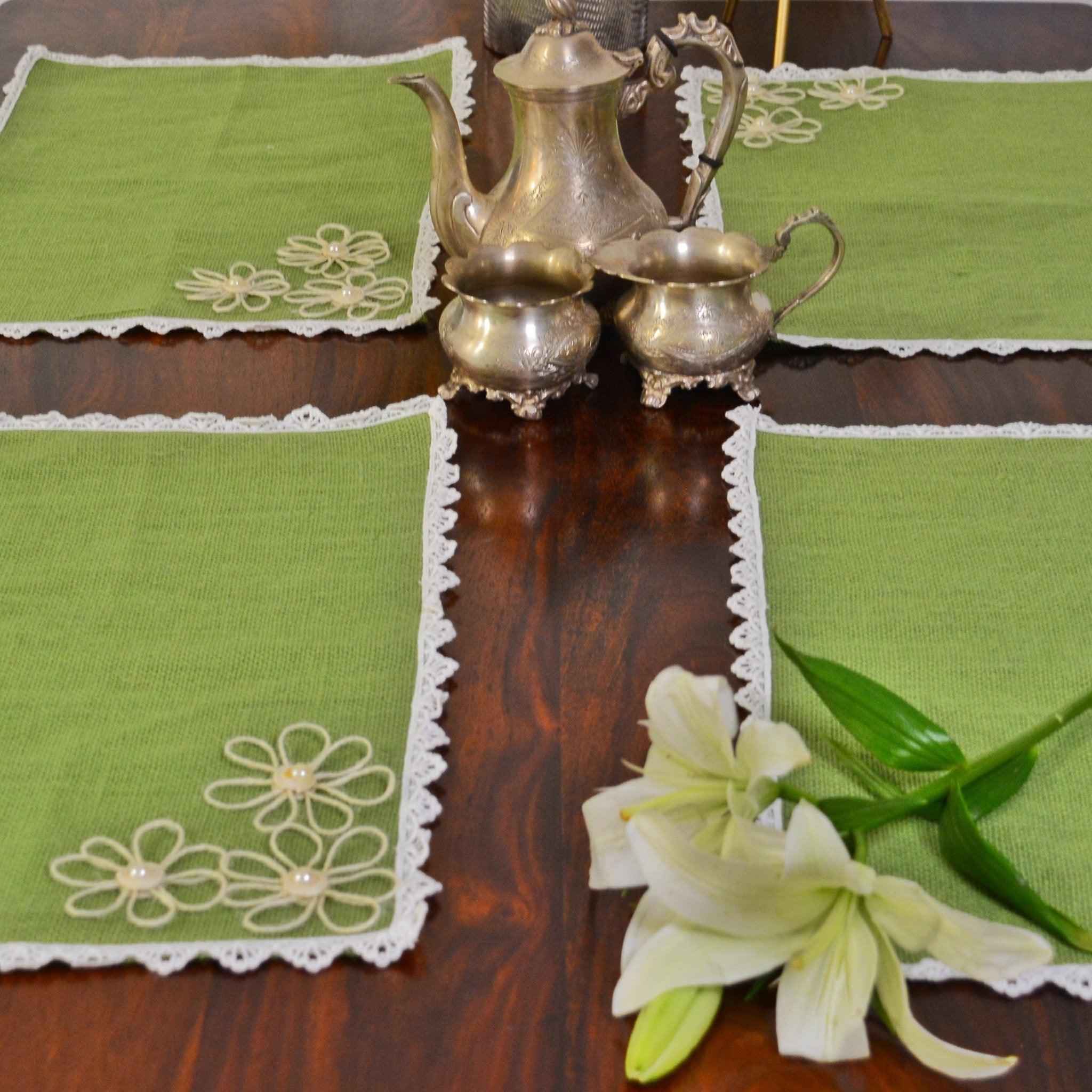 Green Jute Table Mat