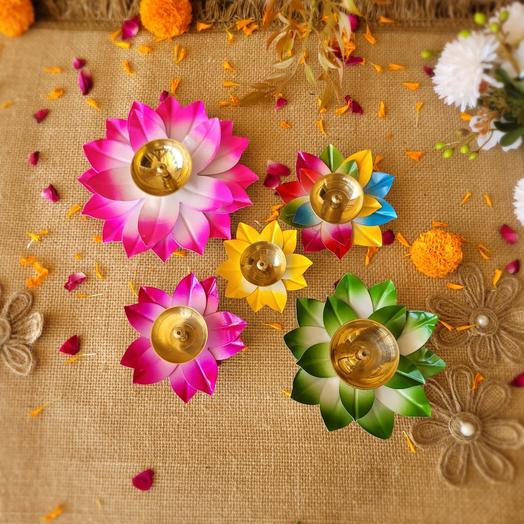 Lotus Brass Diya - SweeDesi