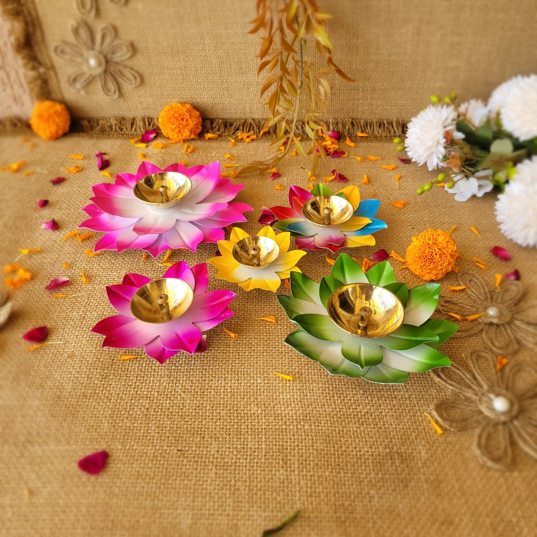 Lotus Brass Diya - SweeDesi
